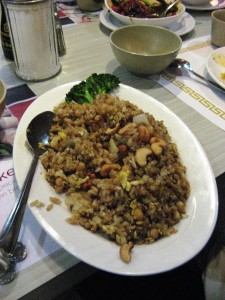 Curse you, unexpected fish sauce.  This was otherwise probably delicious fried rice.